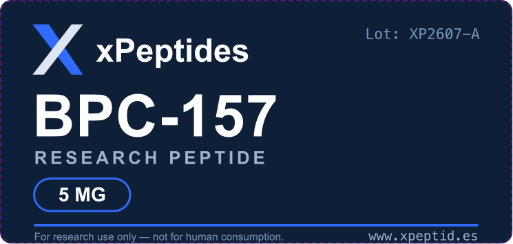 xPeptides vial label example — BPC-157